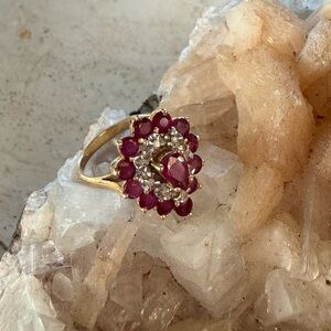 Antique  14k Gold and Ruby Gemstone Ring